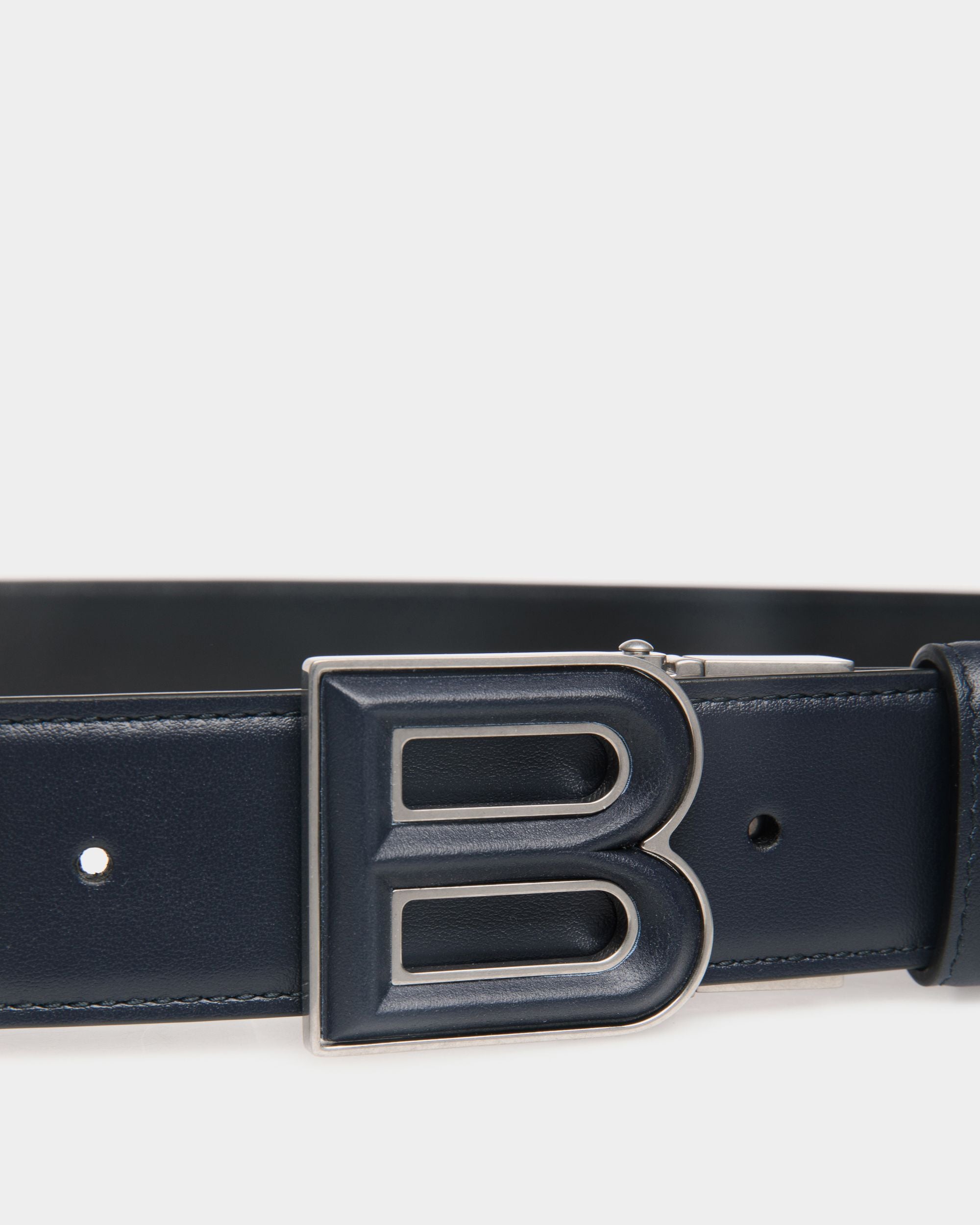 B Bold 35 mm Verstellbarer Wendegürtel Aus Leder In Navy Blue Und Schwarz - Herren - Bally - 03