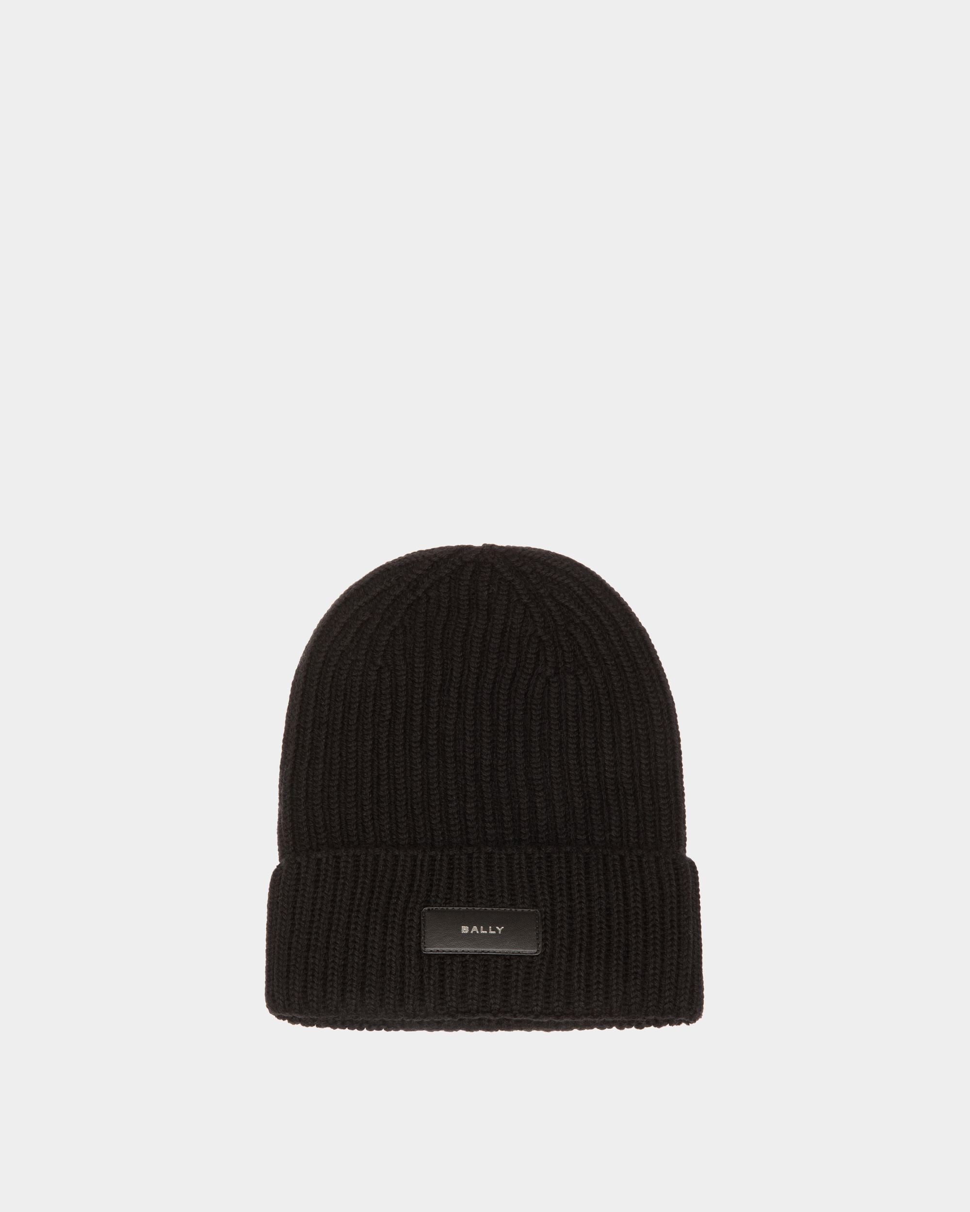 Ribbed Beanie in Black Wool - Herren - Bally - 01