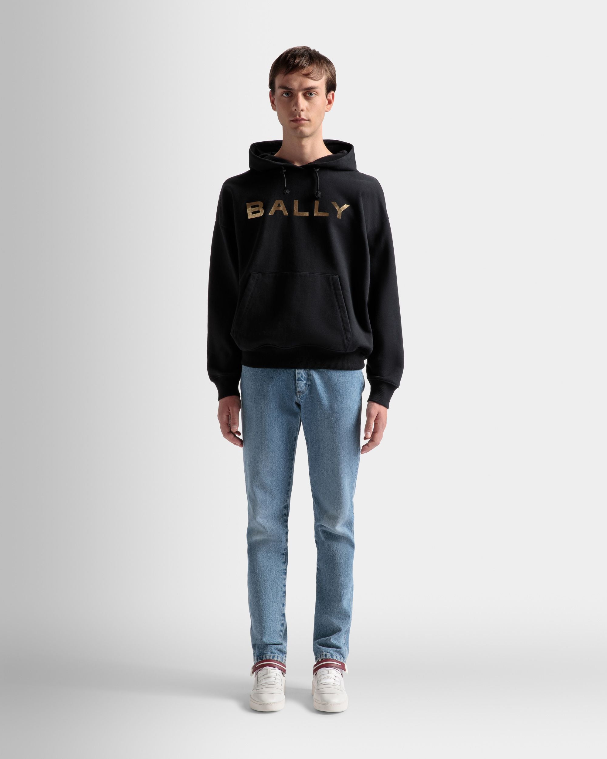 Logo Kapuzensweatshirt Aus Schwarzer Baumwolle - Herren - Bally - 02