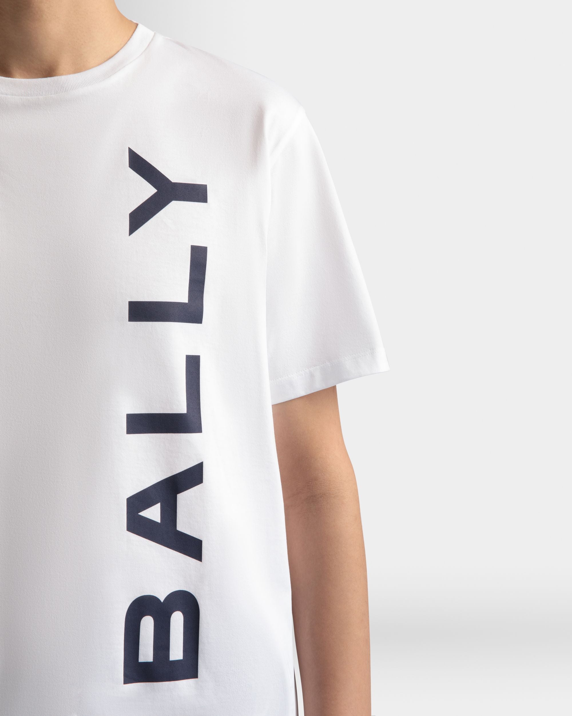 T-Shirt Aus Baumwolle In Weiß - Herren - Bally - 04