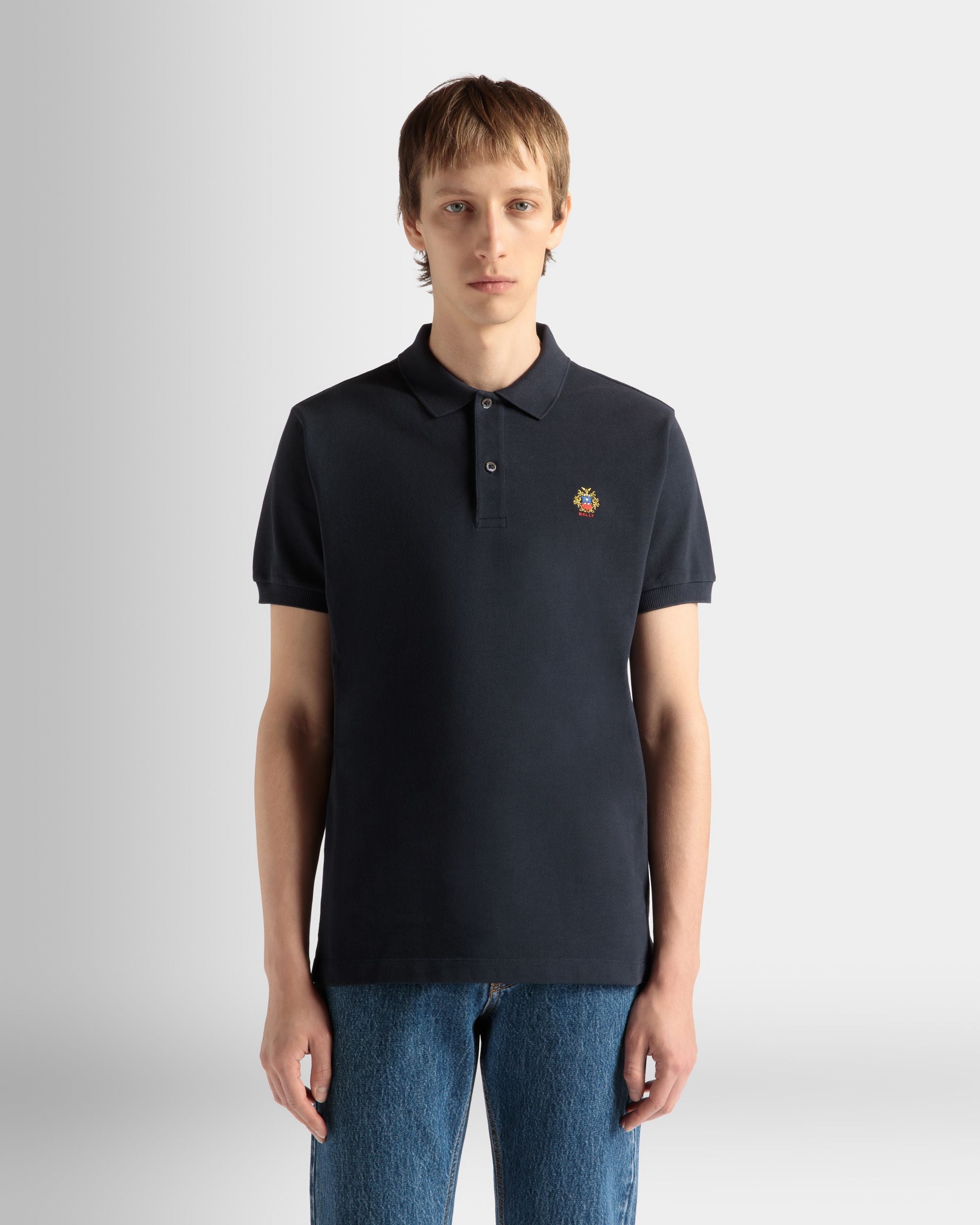 Poloshirt Aus Baumwolle In Navy Blue - Herren - Bally - 03