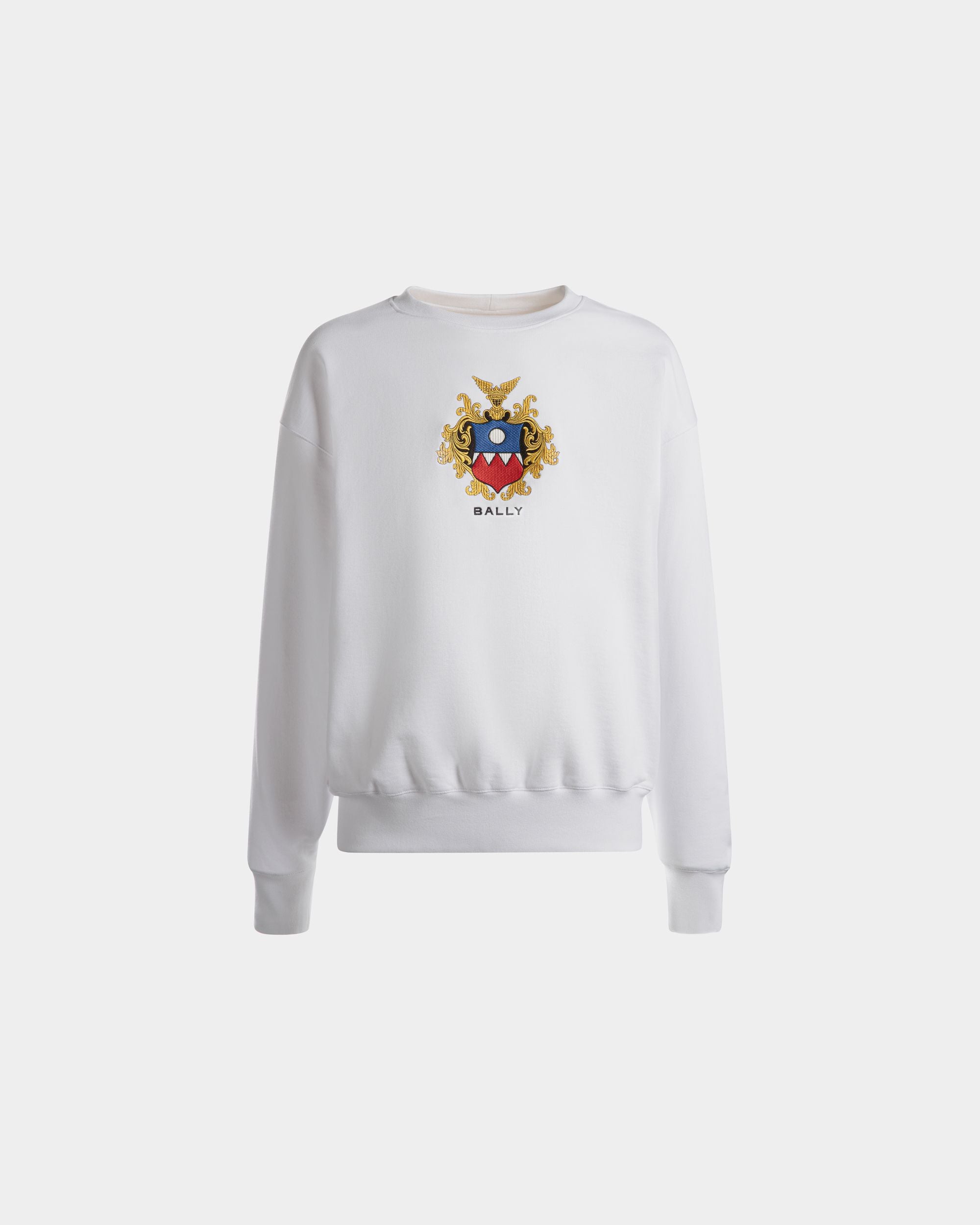 Sweatshirt Aus Weißer Baumwolle Mit Wappen - Herren - Bally - 01