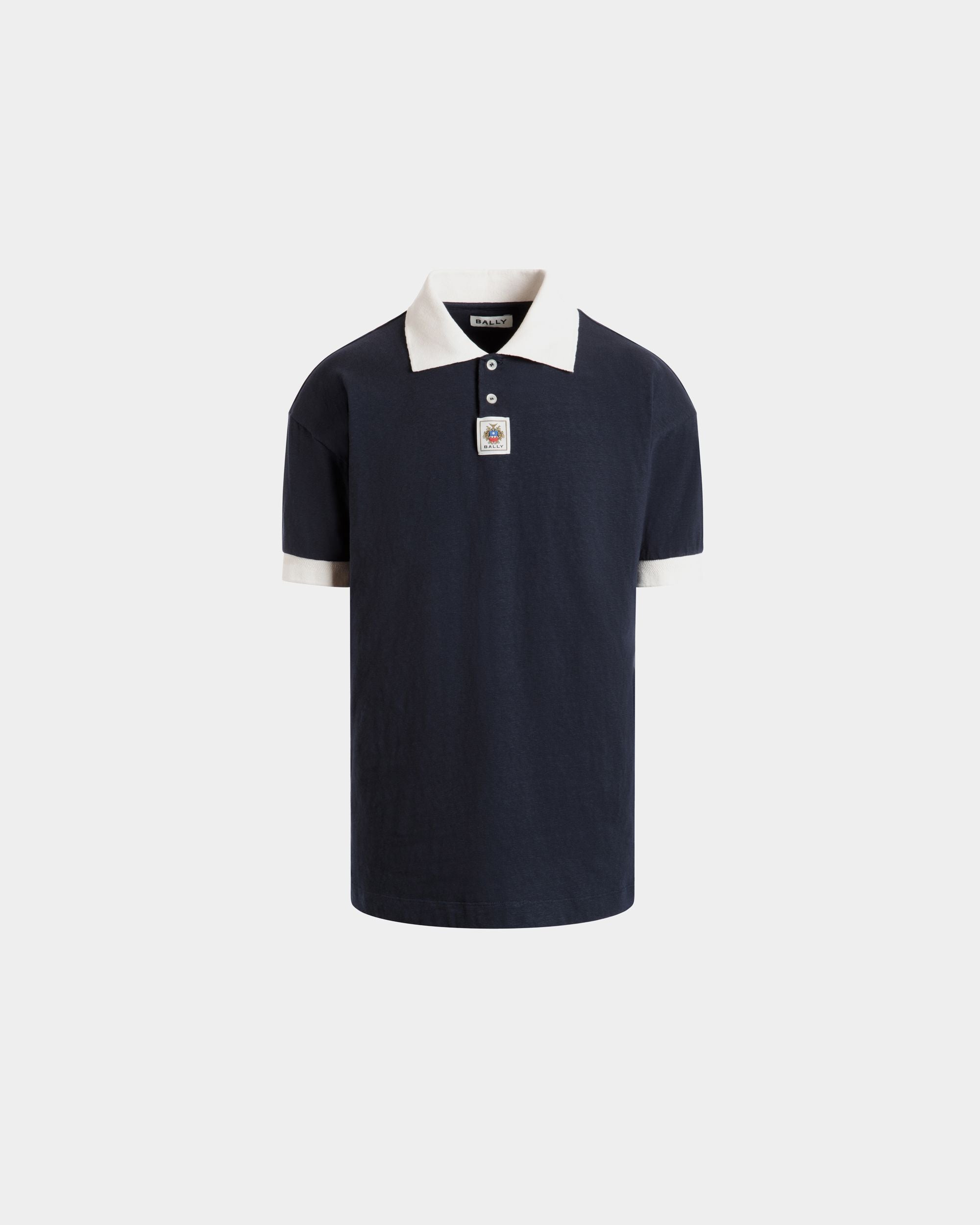 Poloshirt Aus Stretch-Baumwolle In Navy Blue - Herren - Bally - 01