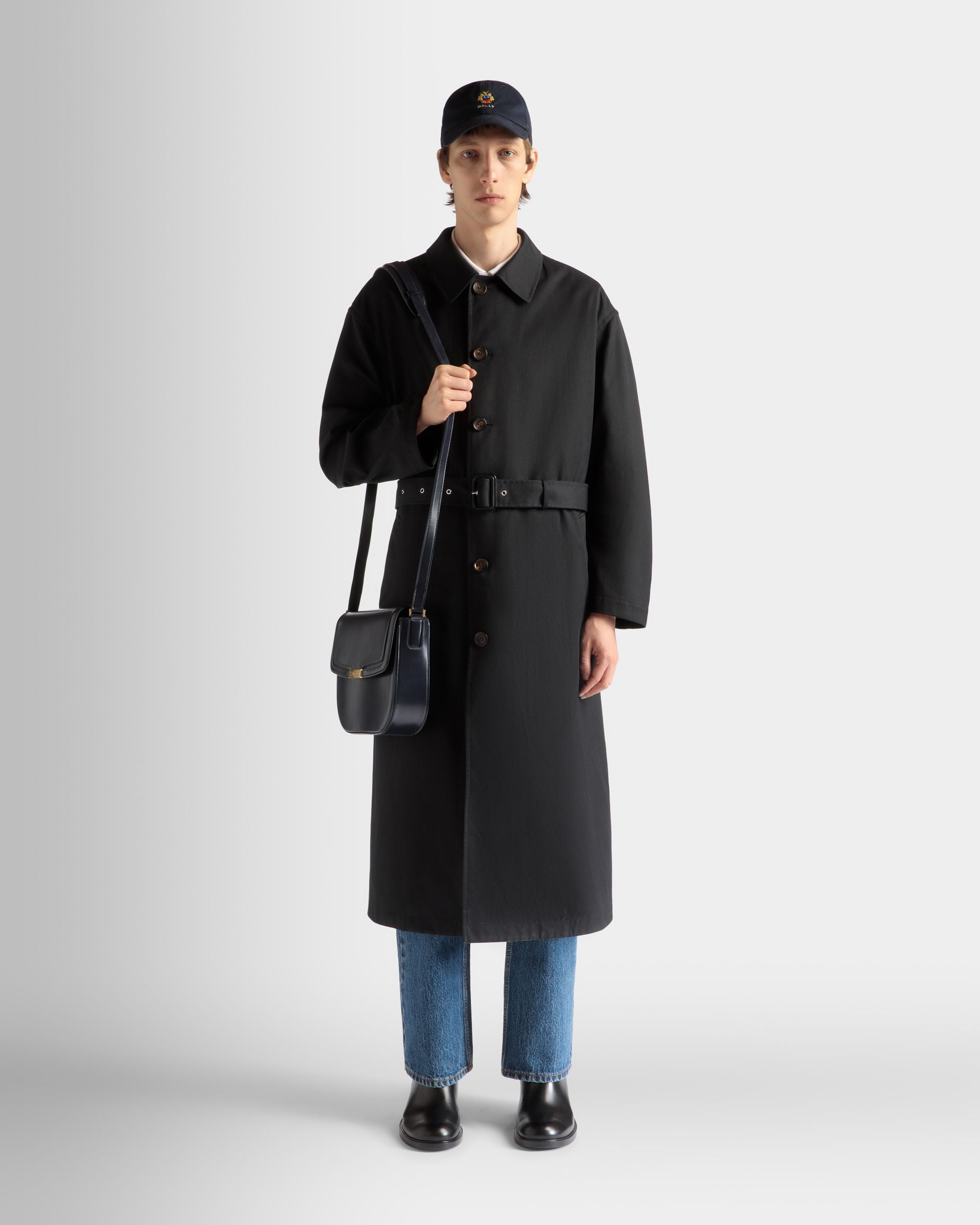 Trenchcoat Aus Baumwollgemisch In Navy Blue - Herren - Bally - 02