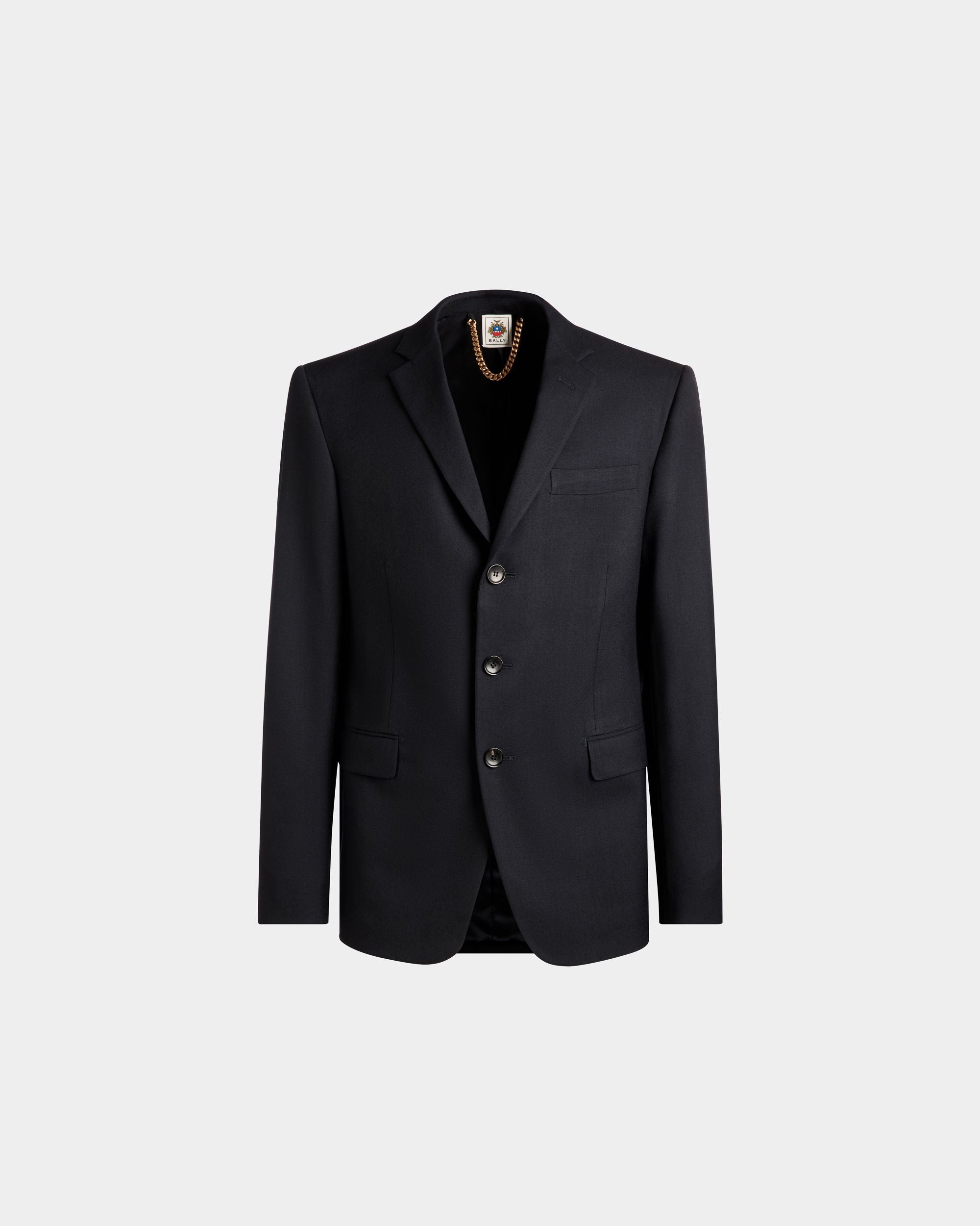 Einreihiger Blazer Aus Wolle In Navy Blue Aus Der Adrien Brody Travel-Kollektion - Herren - Bally - 01