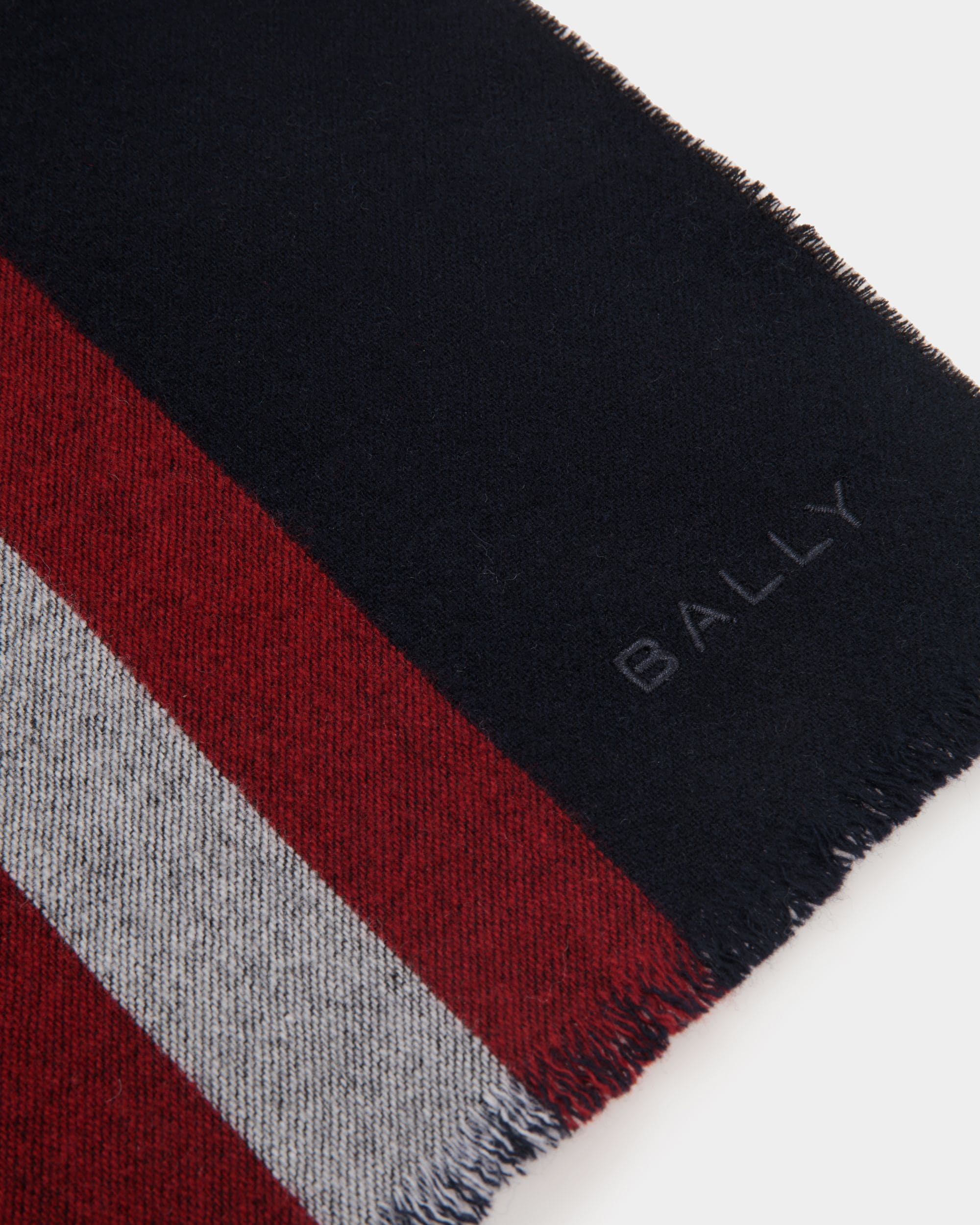 Schal Aus Wolle In Navy Blue - Herren - Bally - 02