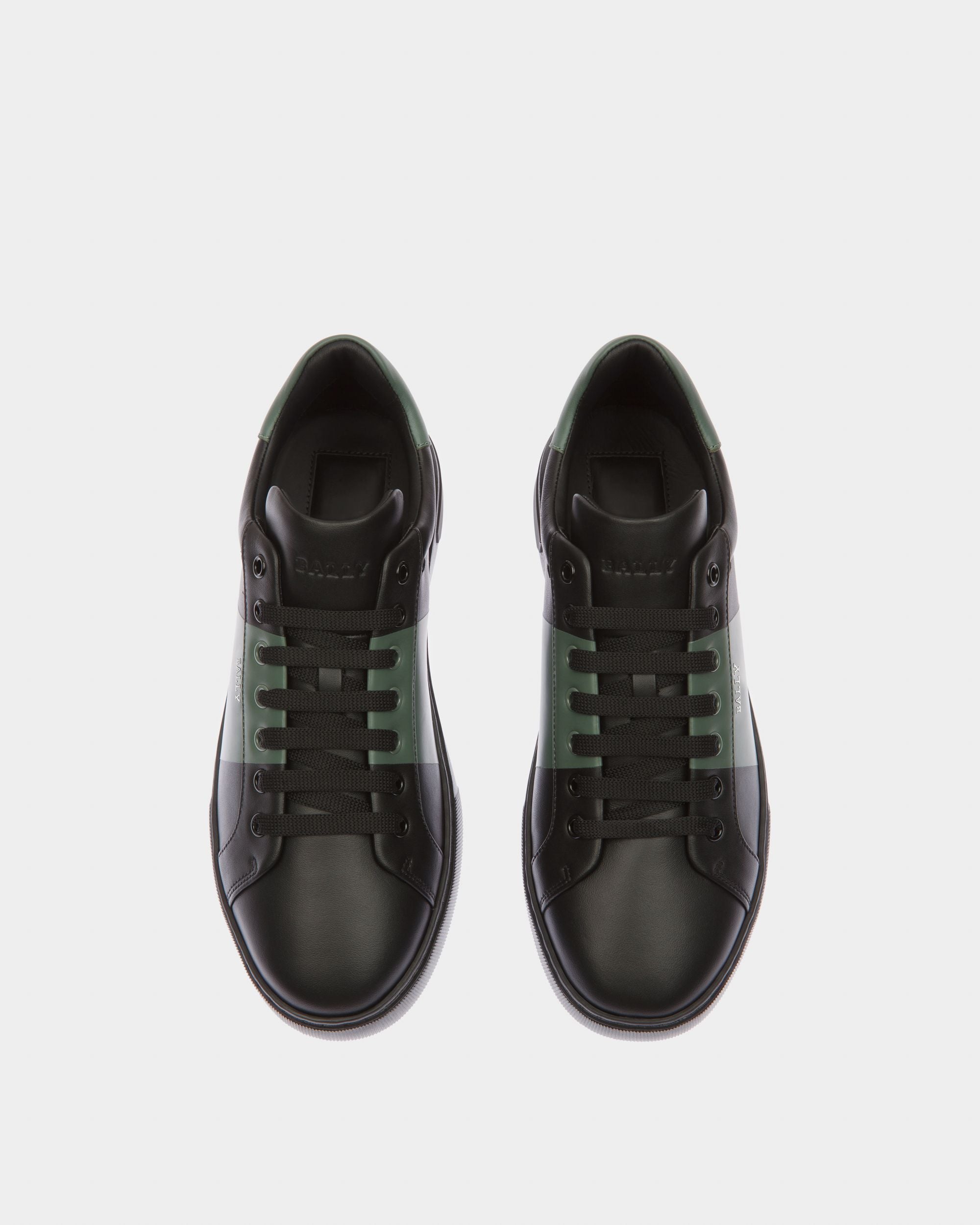 Mitty Leder-Sneaker In Schwarz Und Grün - Herren - Bally - 02