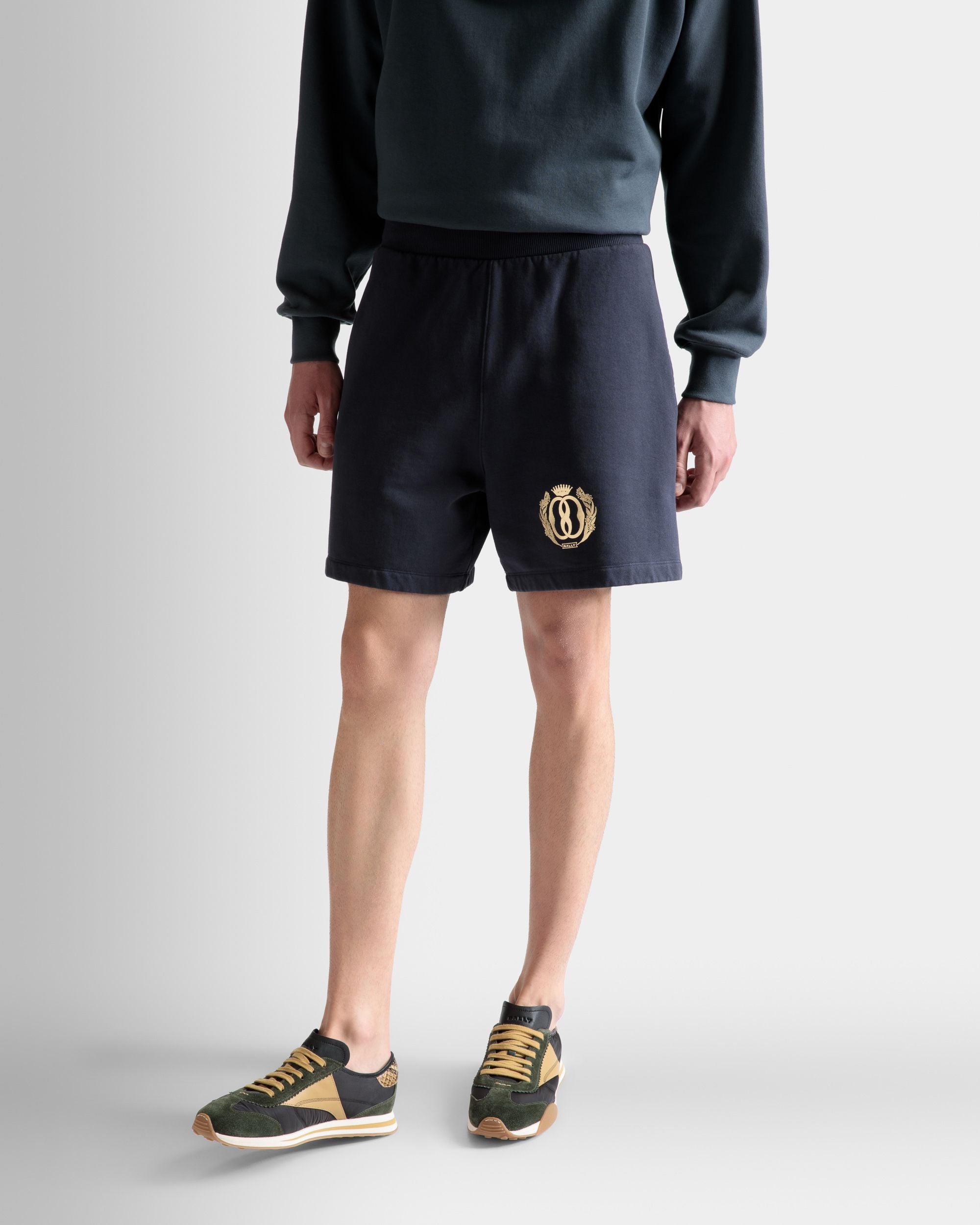 Sweatshorts Aus Baumwolle in Mitternachtsblau - Herren - Bally - 03