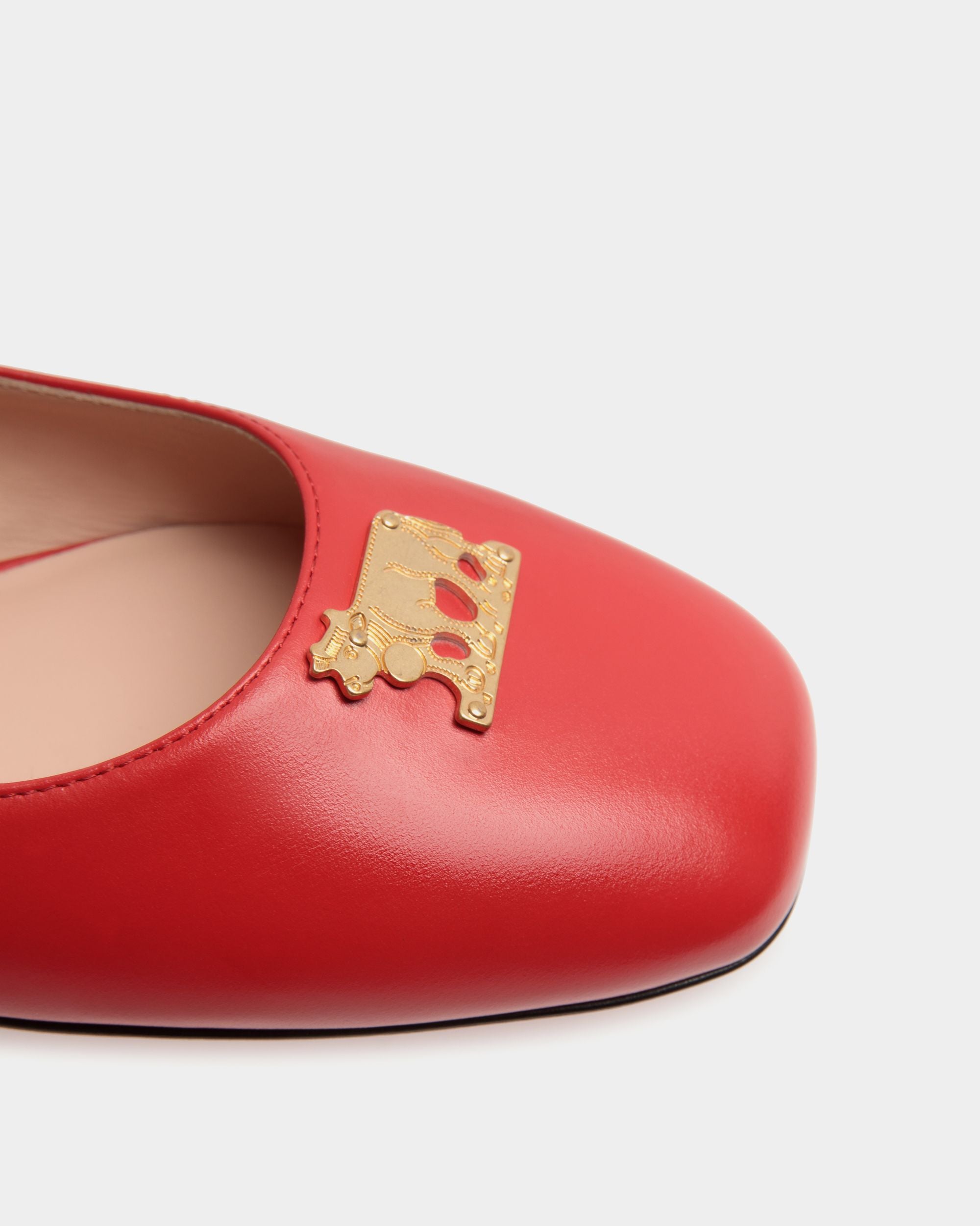 Ballyrina Flat In Red Leather - Damen - Bally - 05