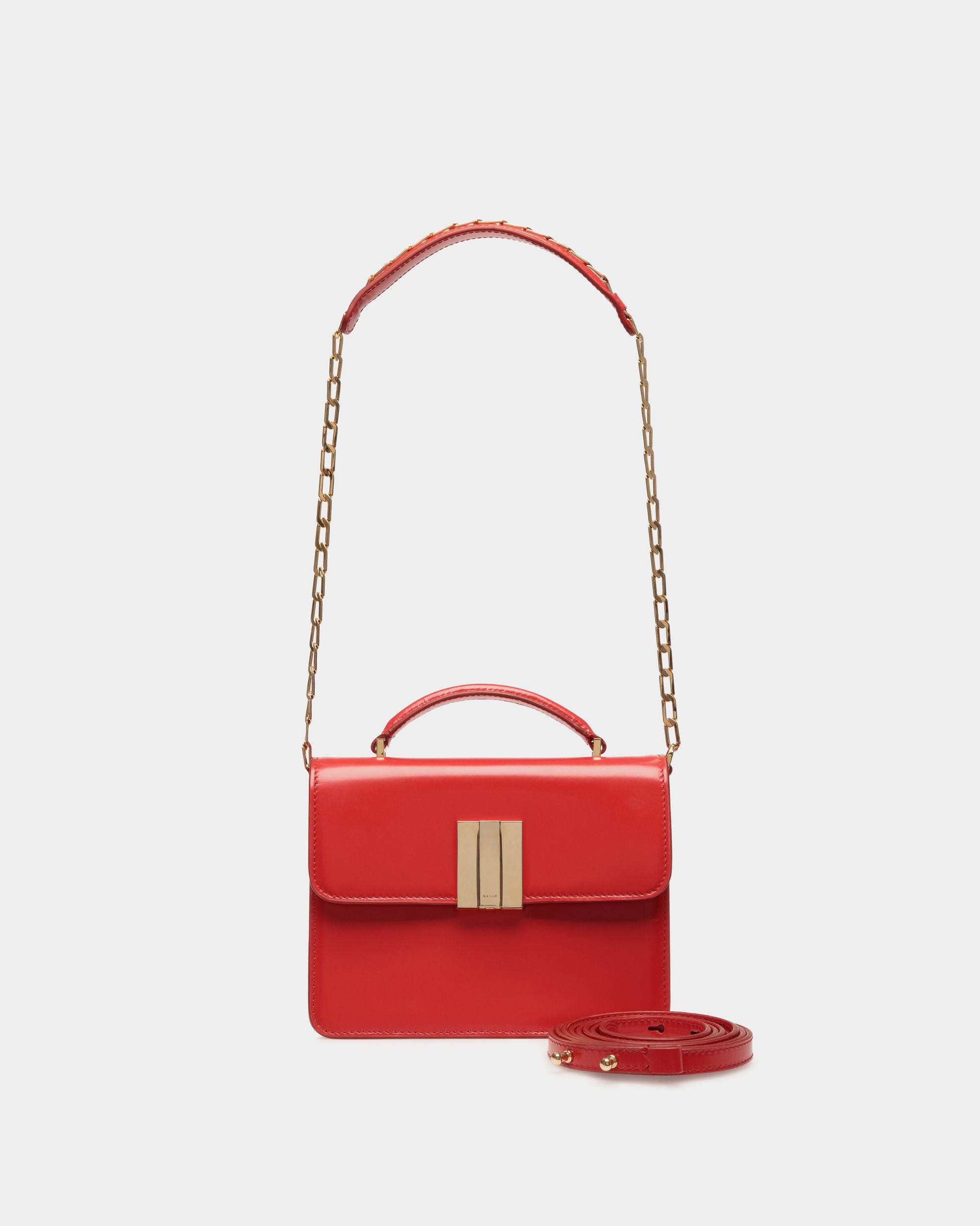 Ollam Mini-Henkeltasche Aus Gebürstetem Leder In Candy Red - Damen - Bally - 07