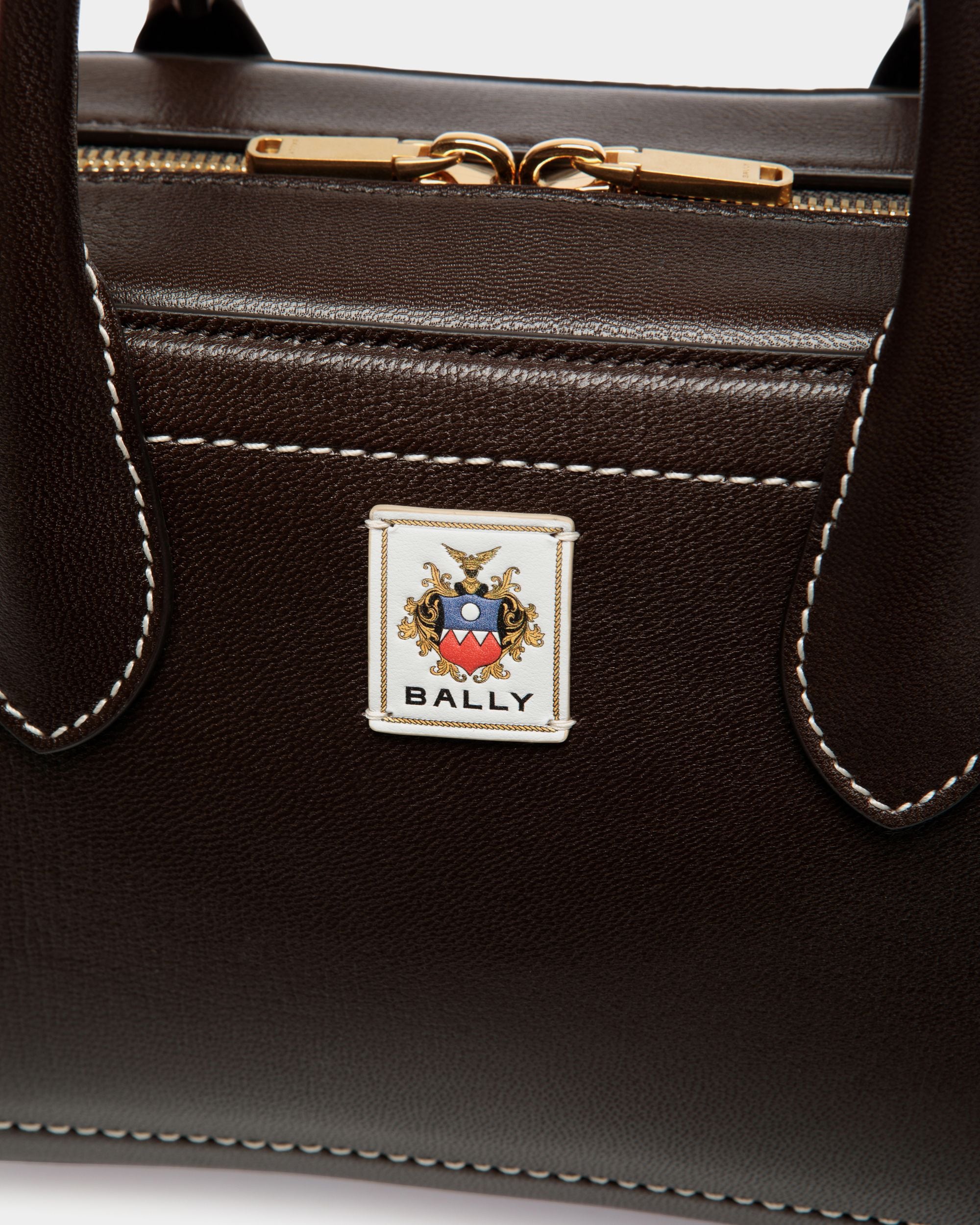 Unda Henkeltasche Aus Genarbtem Leder In Ebenholzschwarz - Damen - Bally - 06