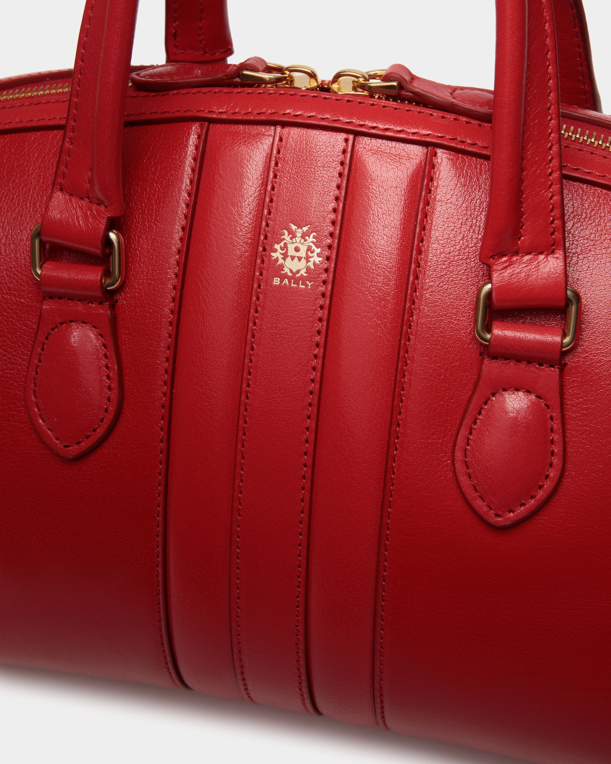 Beckett Top Handle Bag In Red Leather - Damen - Bally - 05