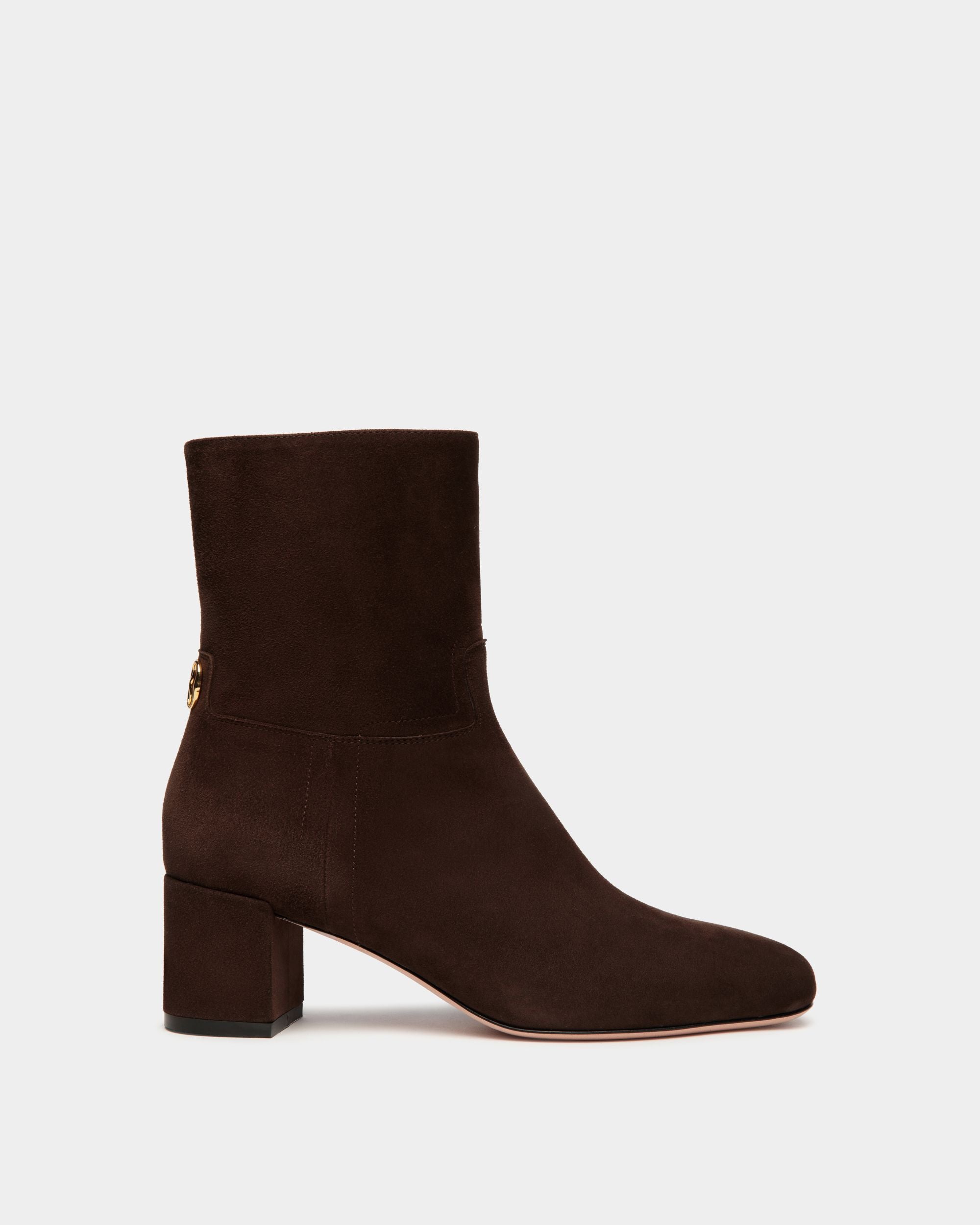 Daily Emblem Stiefelette Aus Veloursleder In Ebenholz - Damen - Bally - 01