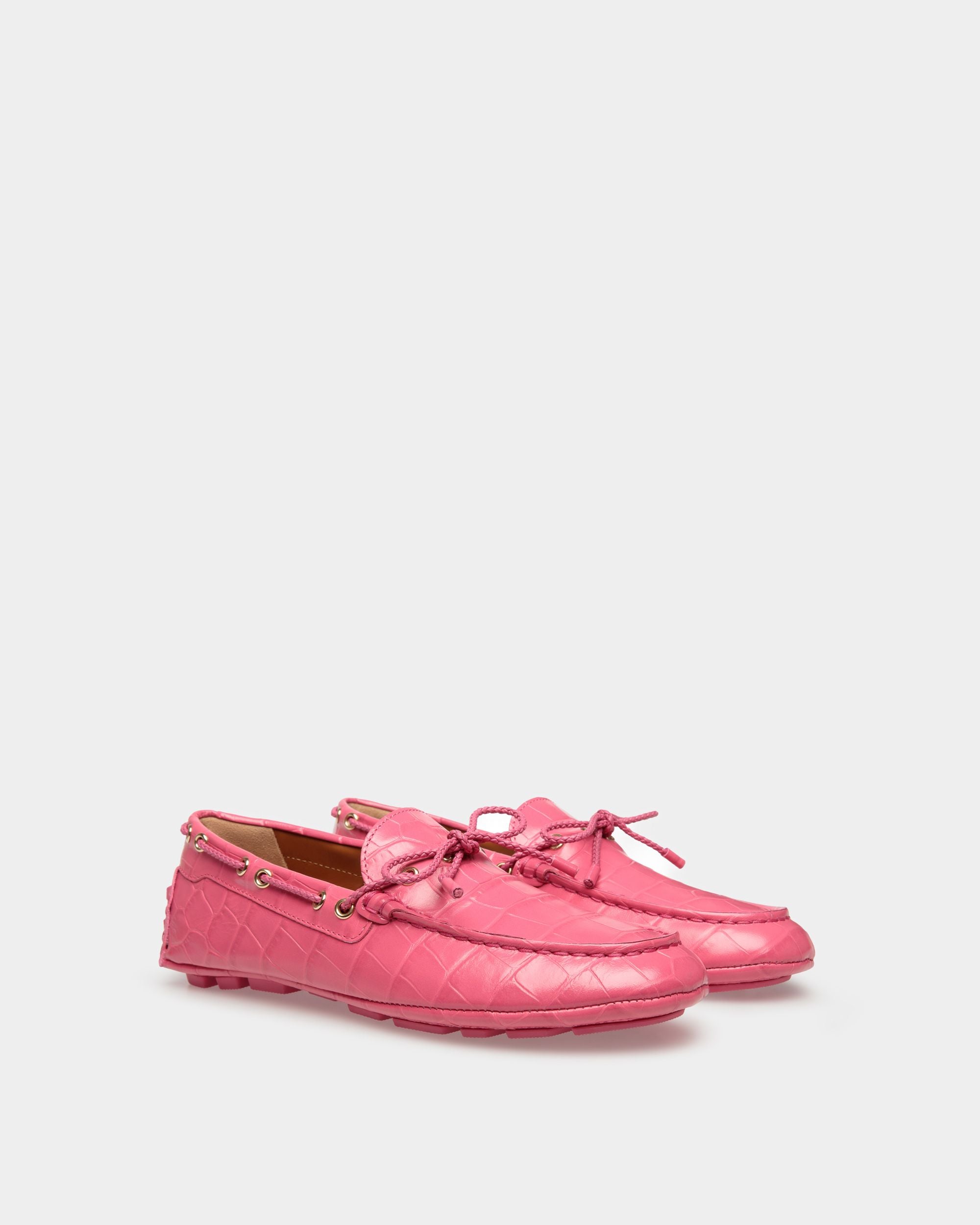 Kerbs Driver-Schuh Aus Rosa Leder - Damen - Bally - 02