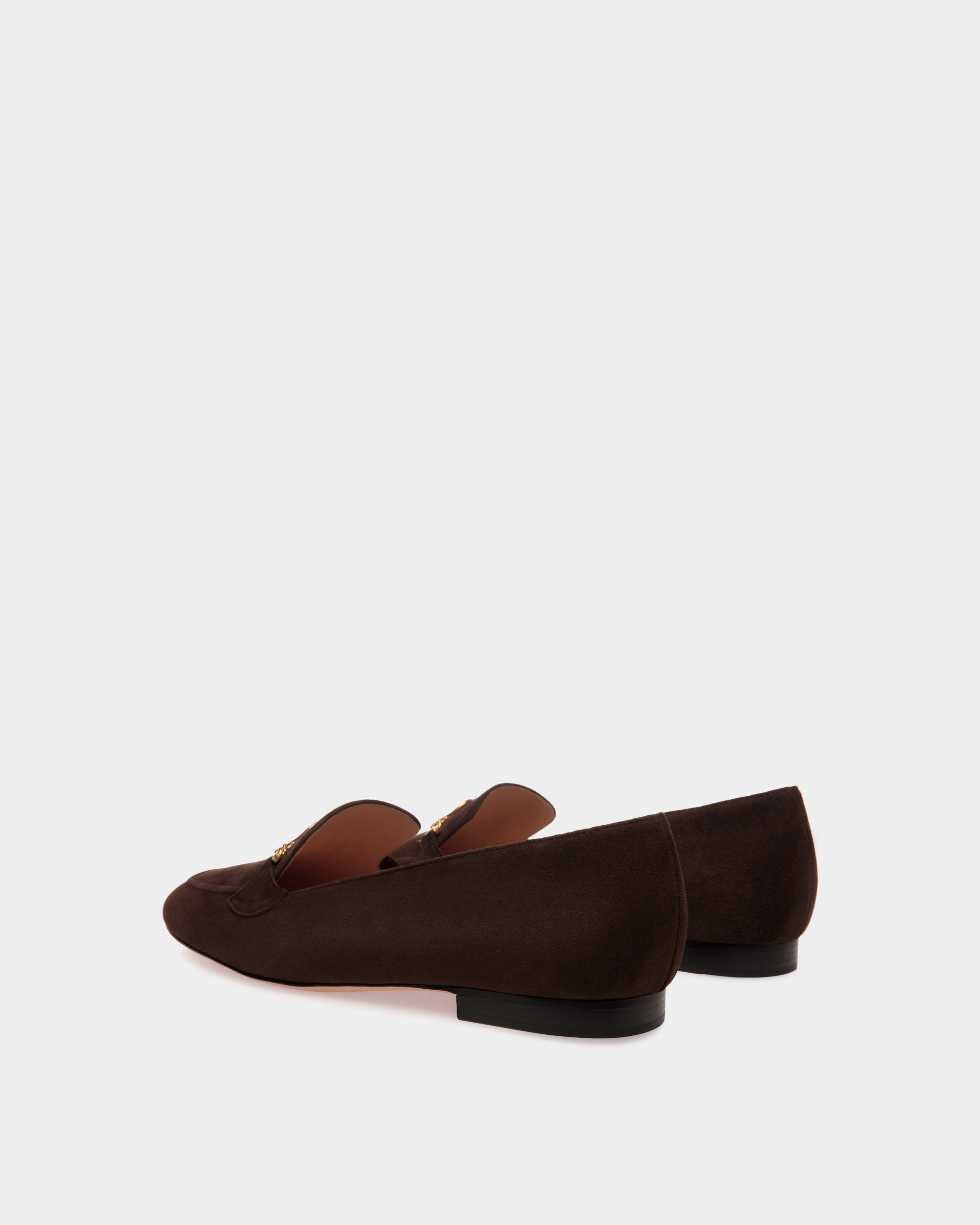 Daily Emblem Loafer In Veloursleder In Ebenholz - Damen - Bally - 03