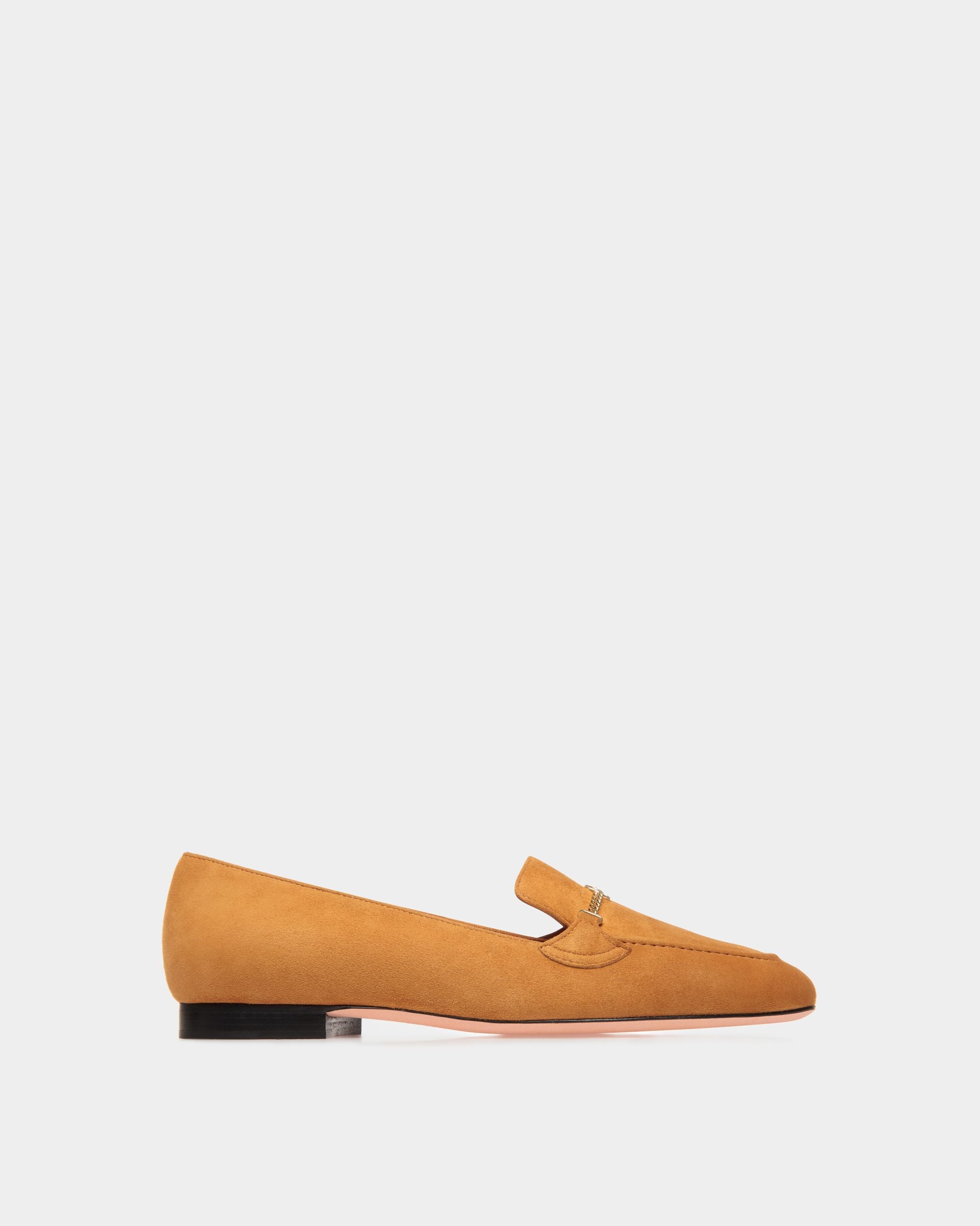 Daily-Emblem Loafer In Braunem Veloursleder - Damen - Bally - 01