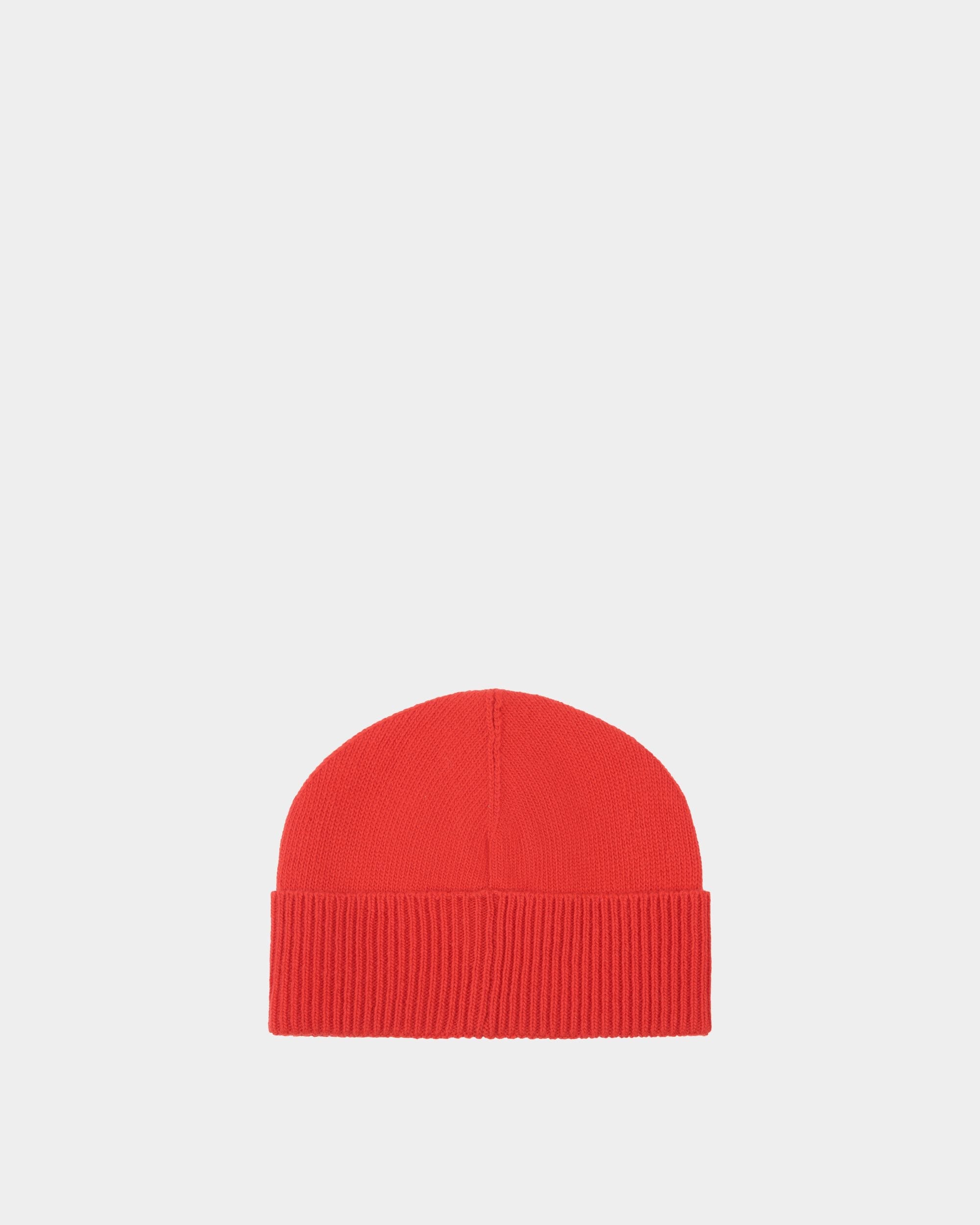 Beanie Aus Wolle In Candy Red Mit Logo - Damen - Bally - 02