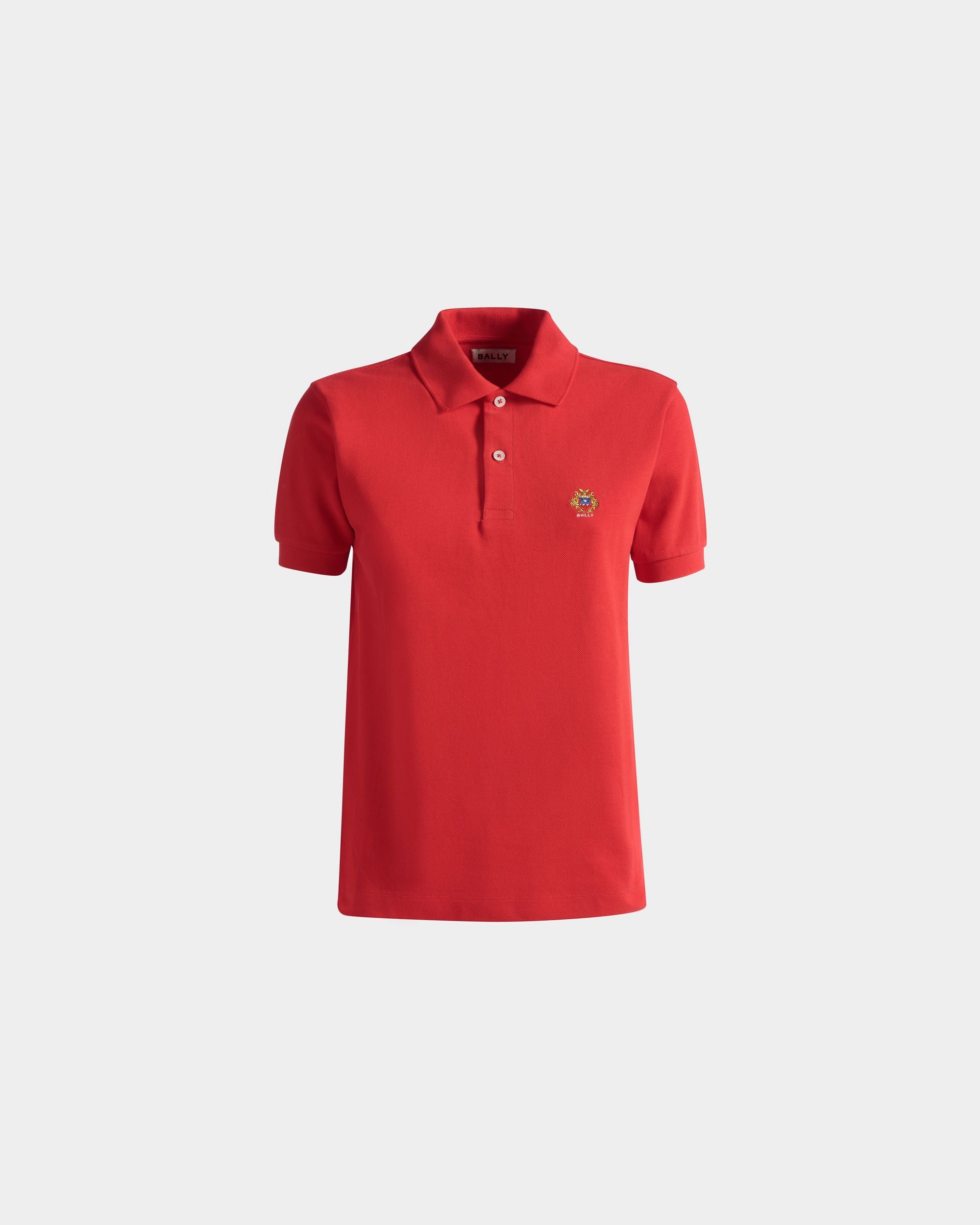 Kurzärmeliges Poloshirt Aus Baumwolle In Rot - Damen - Bally - 01