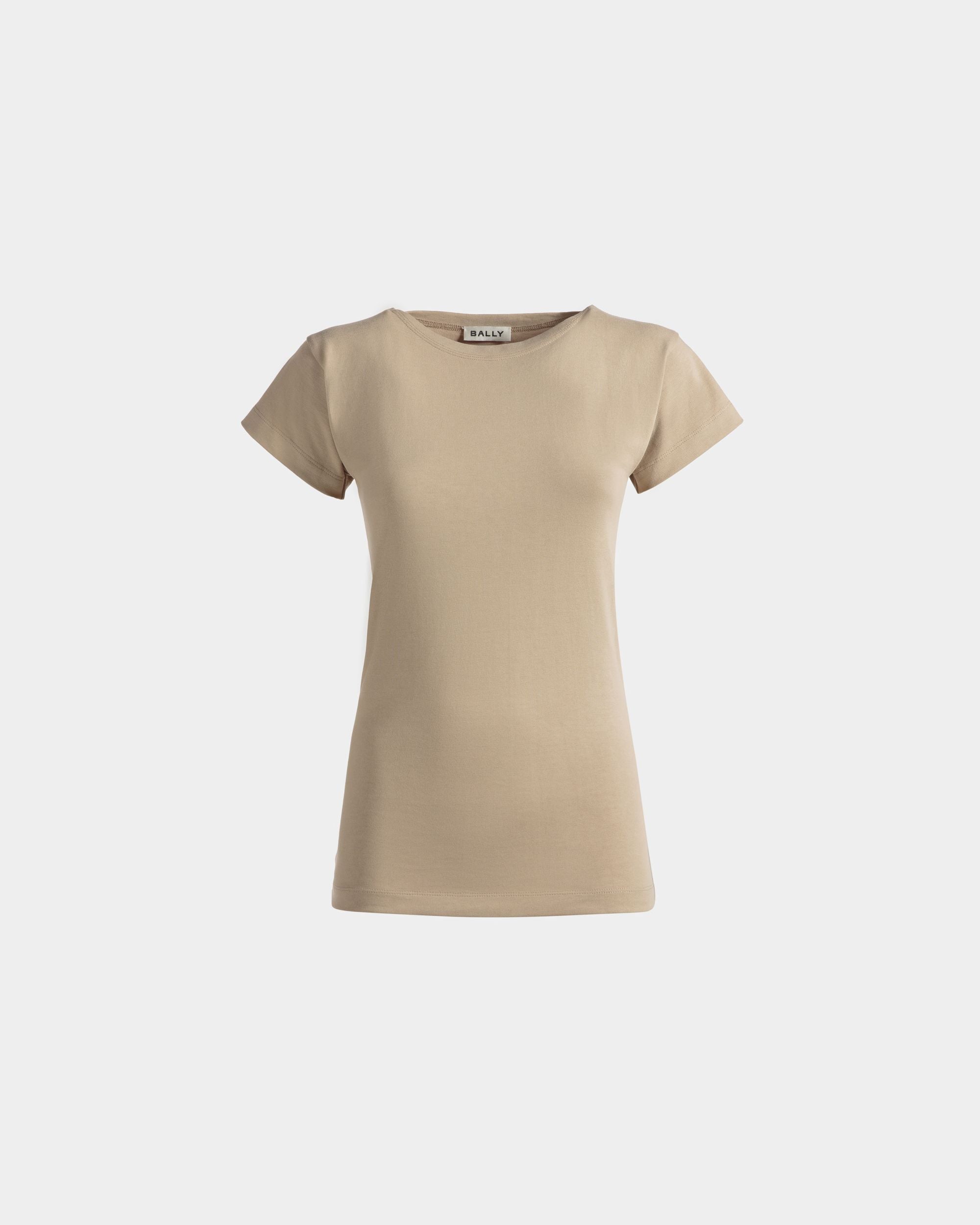 T-Shirt Aus Baumwolle In Beige - Damen - Bally - 01