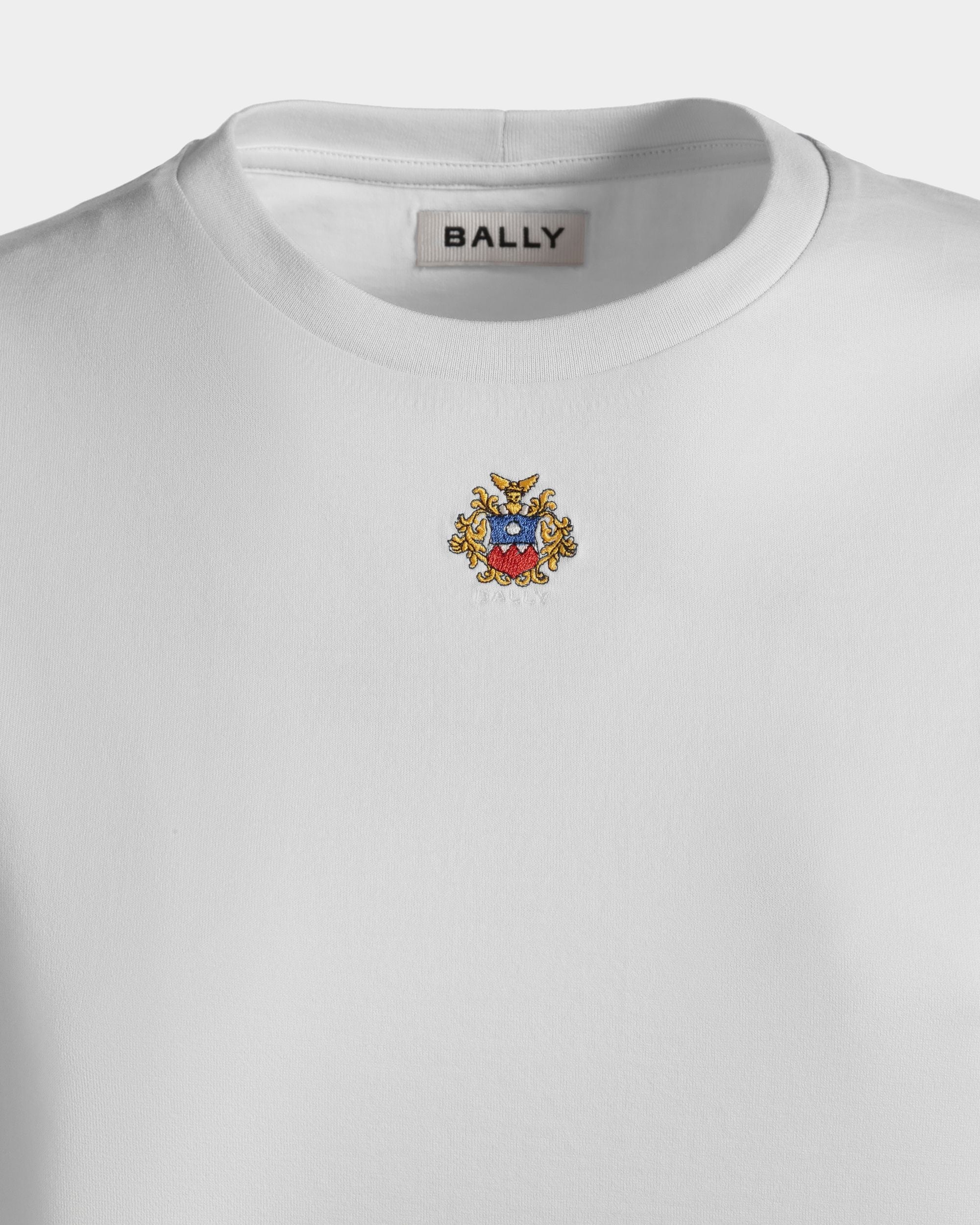 T-Shirt Aus Baumwolle In Weiß Mit Bally Crest Logo - Damen - Bally - 05