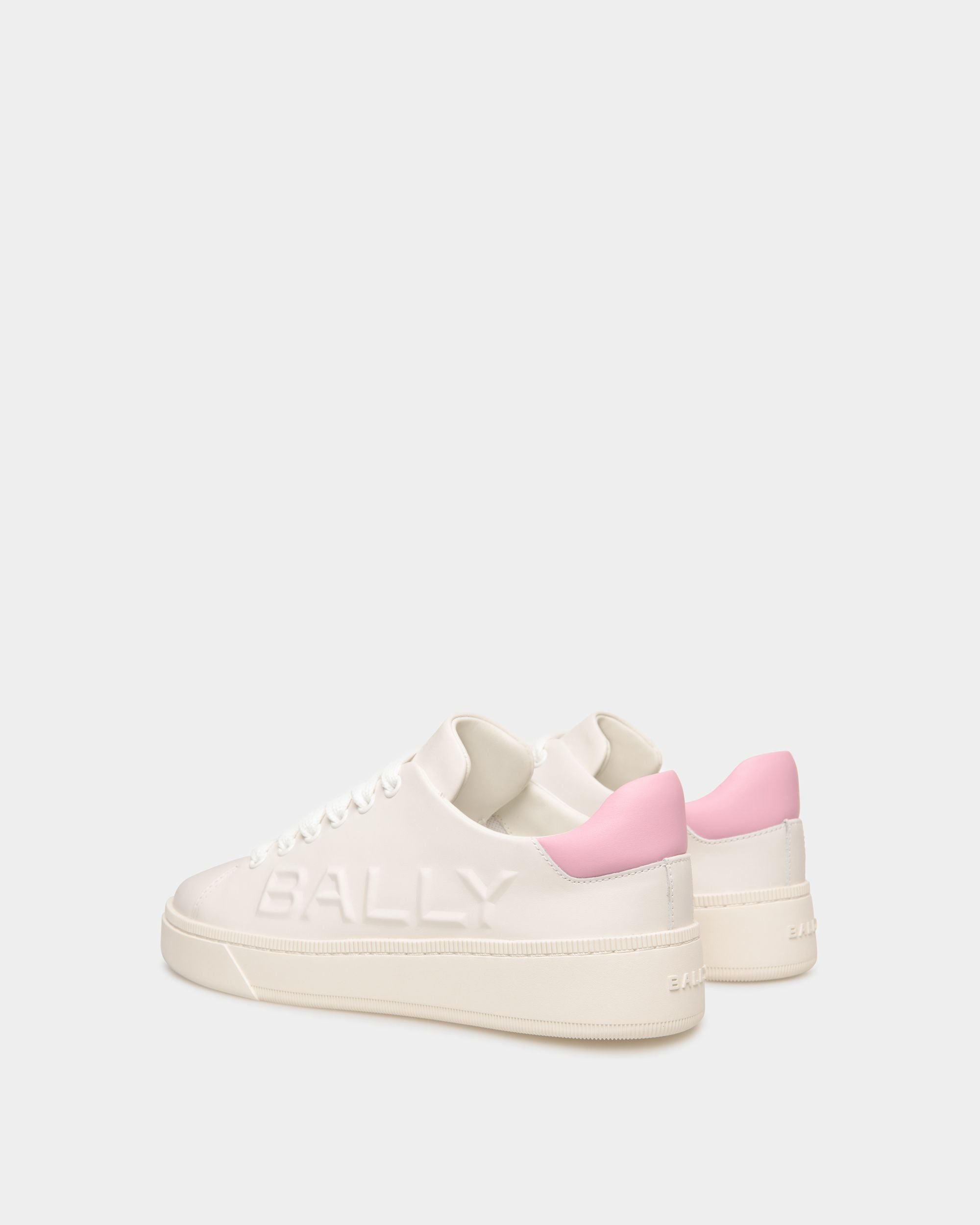 Raise Sneaker Aus Leder In Weiß Und Rosa - Damen - Bally - 03