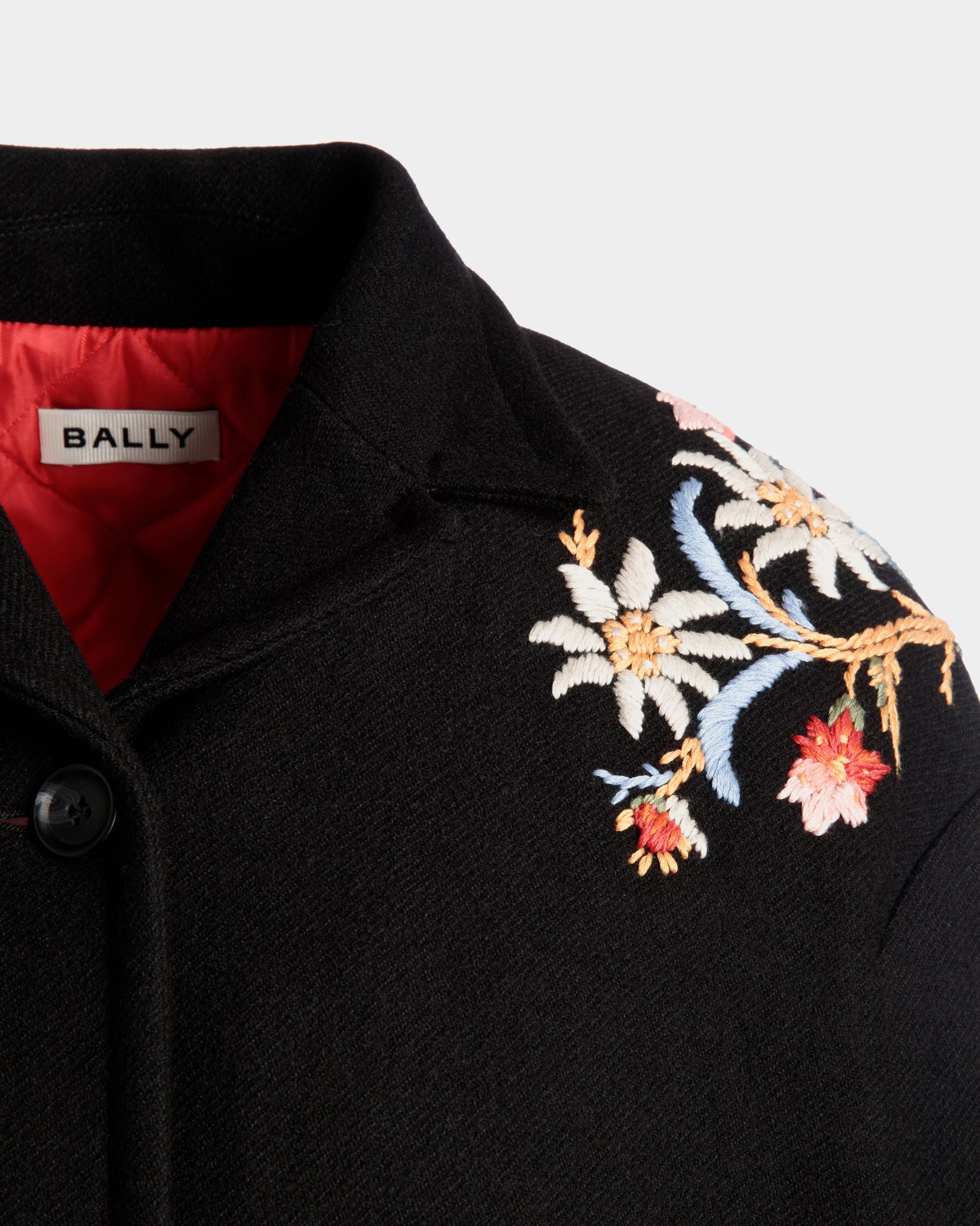 Winter Capsule Jacke Mit Alpenblumen Aus Wollmix In Schwarz - Damen - Bally - 02