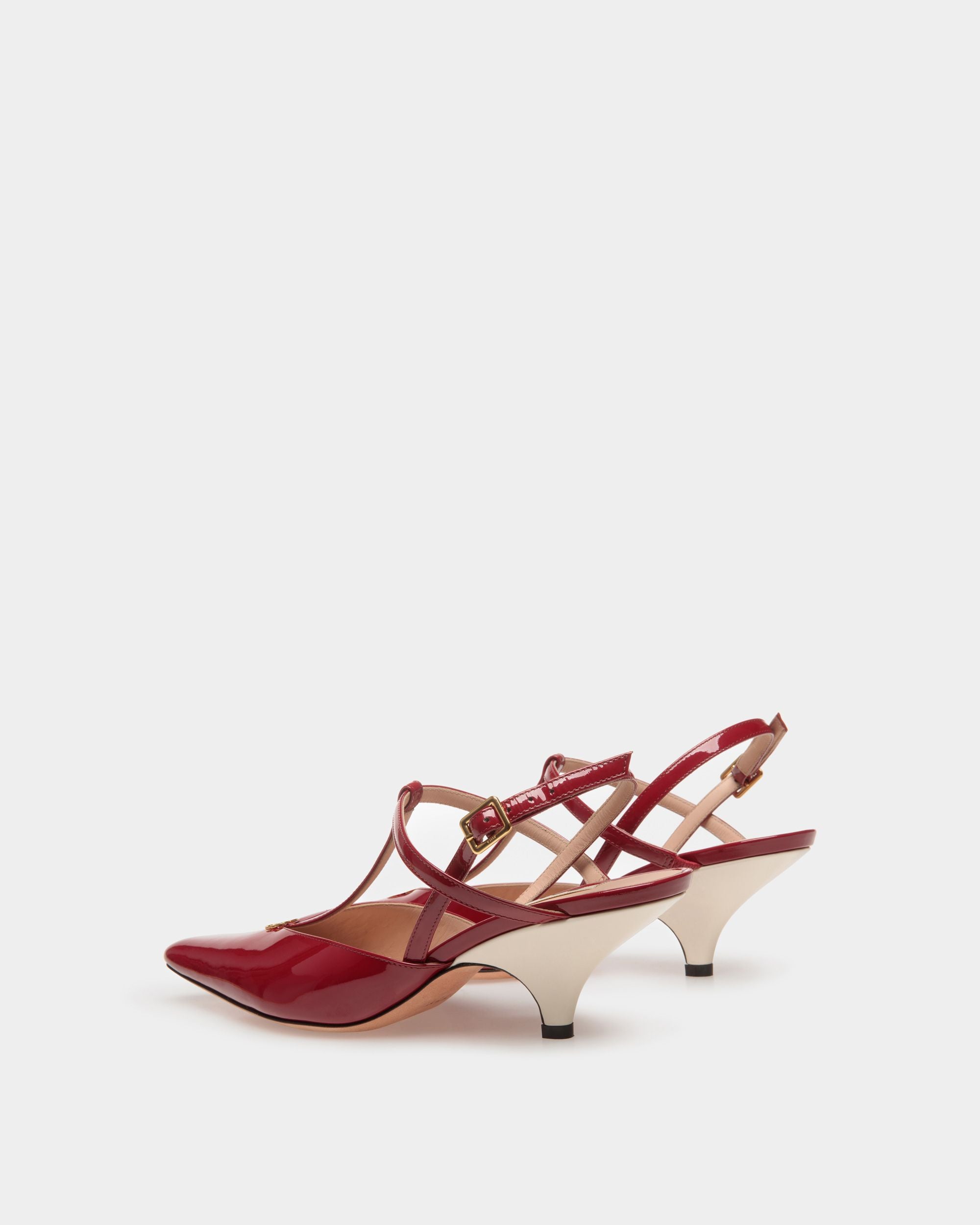 Katy Slingpumps Aus Leder in Rubinrot und Elfenbein - Damen - Bally - 04