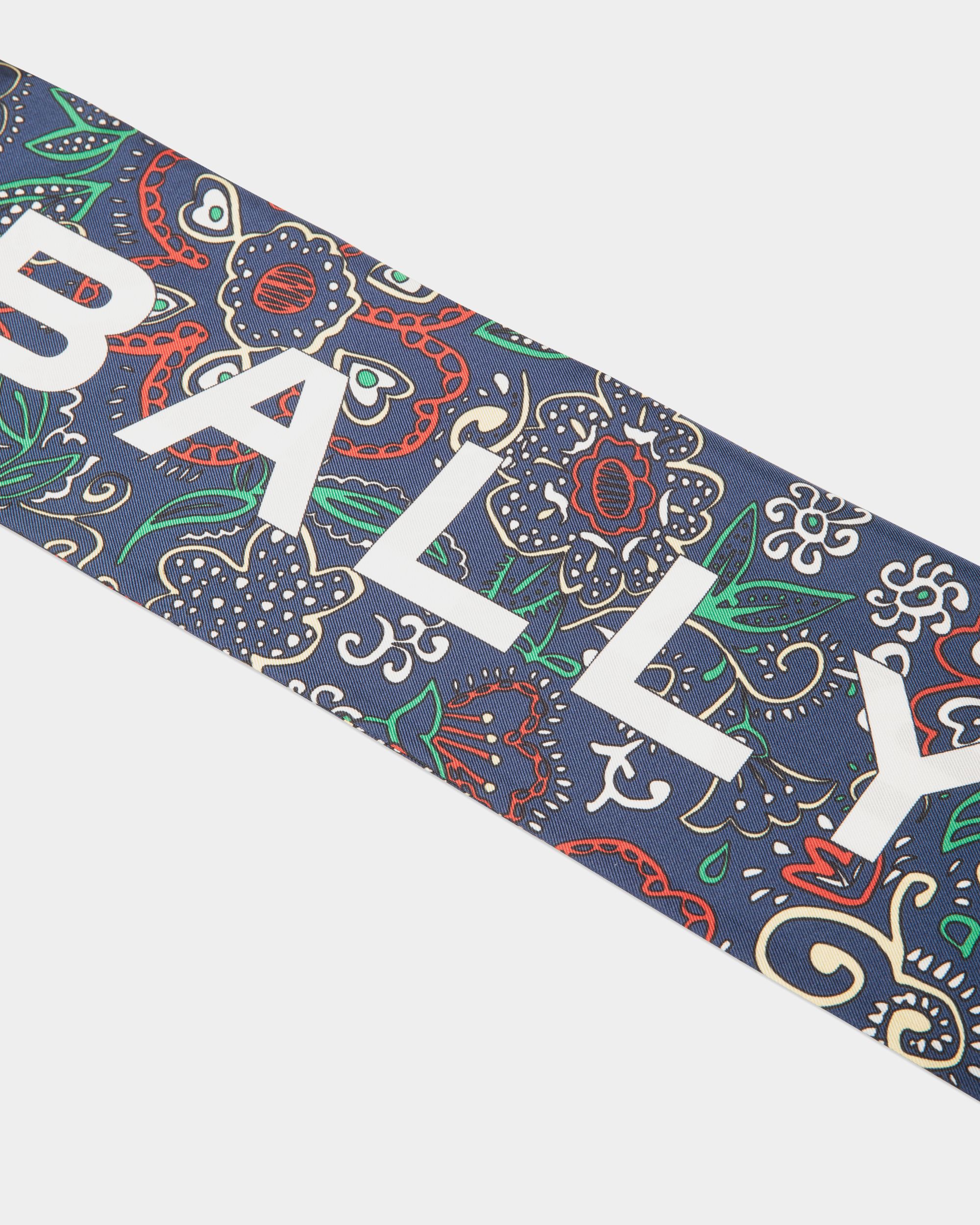 Kerchief in Navy Blue Printed Silk - Damen - Bally - 02