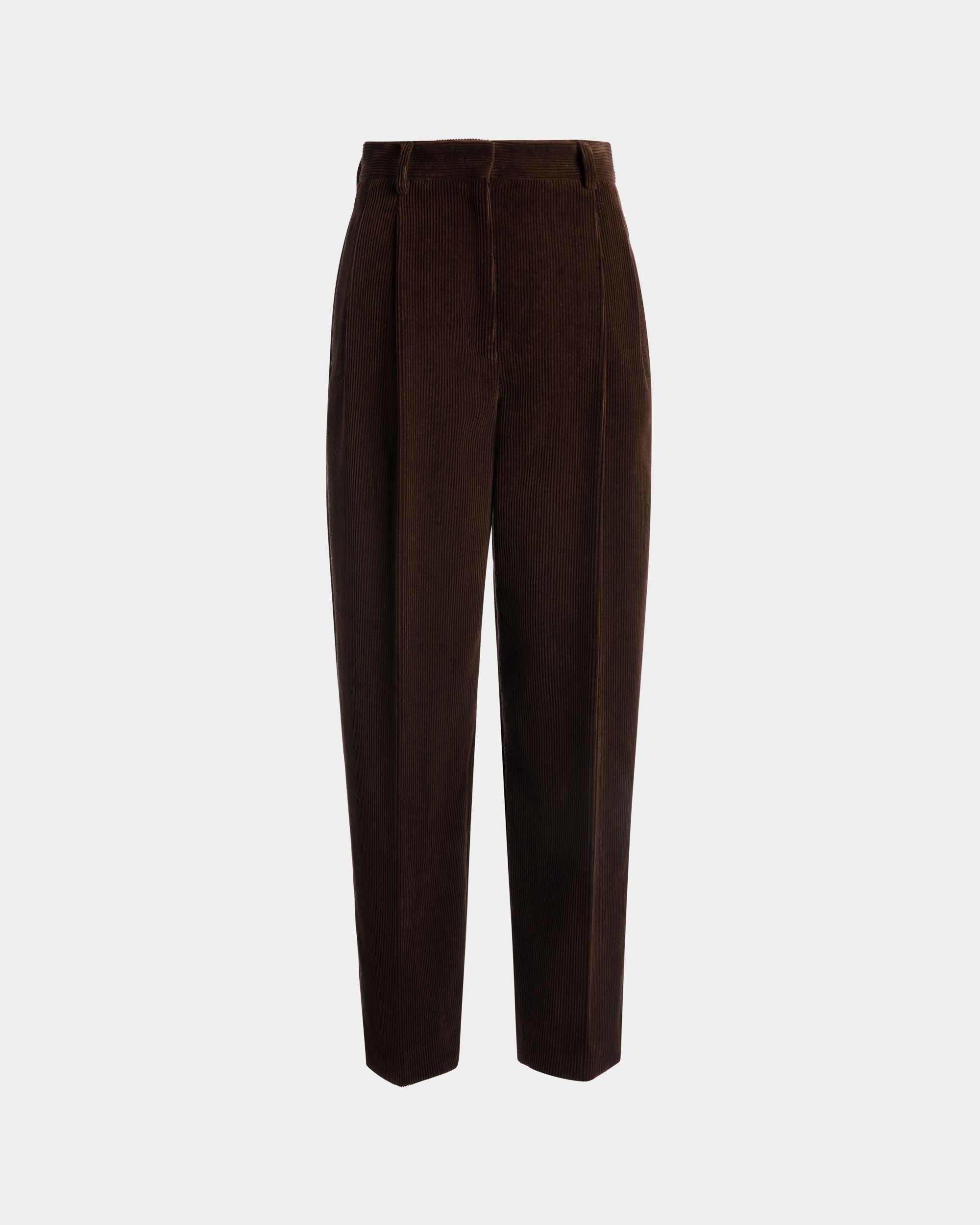 Winter Capsule Faltenhose Aus Baumwollcord In Ebenholzschwarz - Damen - Bally - 01